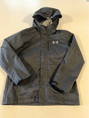 Under Armour ColdGear Infrared Hooded Jacket Youth Medium Black Gray